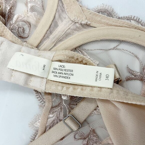 Soma Nude Lace Lightly Lined Underwire Bra - Women's Size 34D - Picture 4 of 4